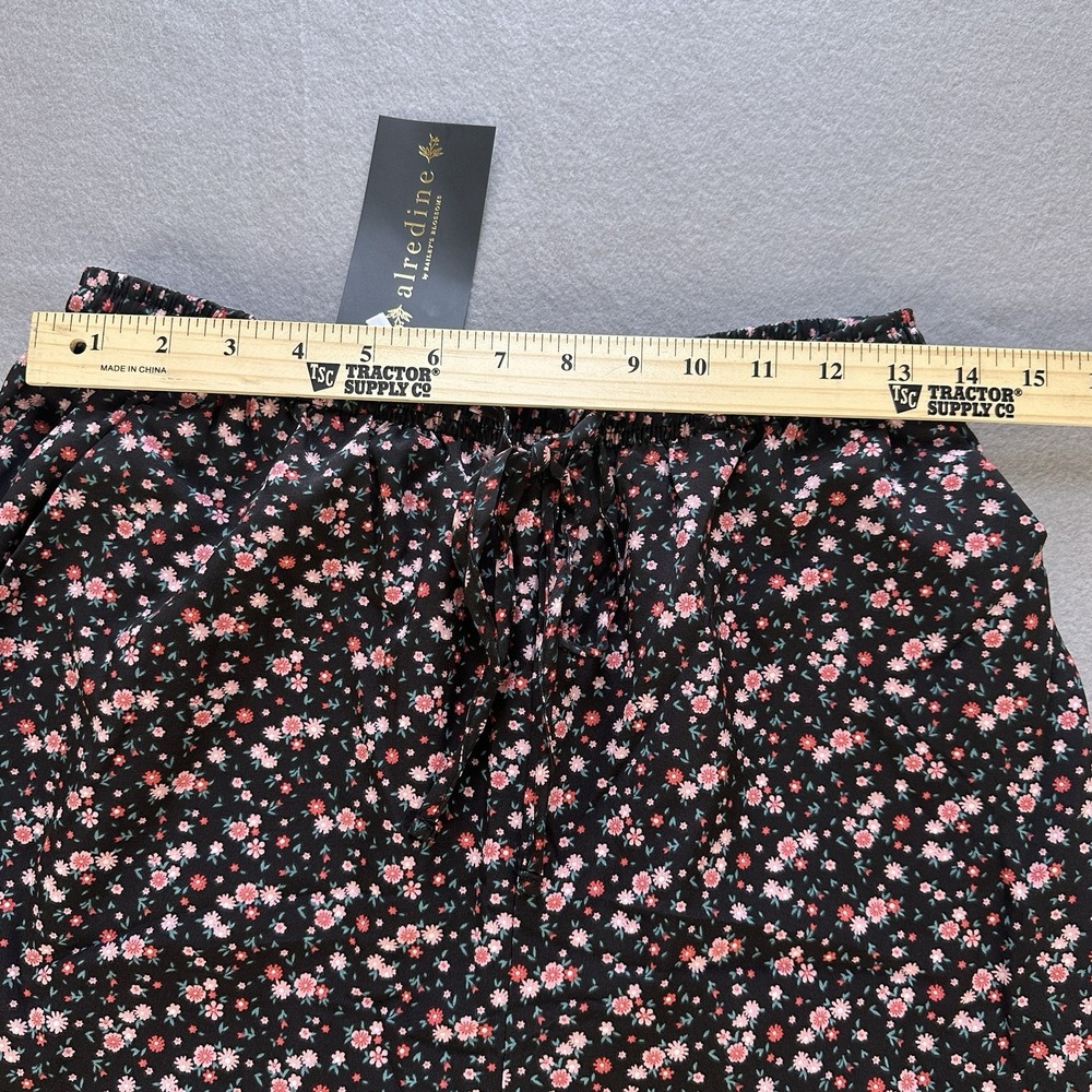 Floral Print Wide Leg Pants Ankle Cuff Or Pj's Women's Size Medium NEW - Picture 5 of 11